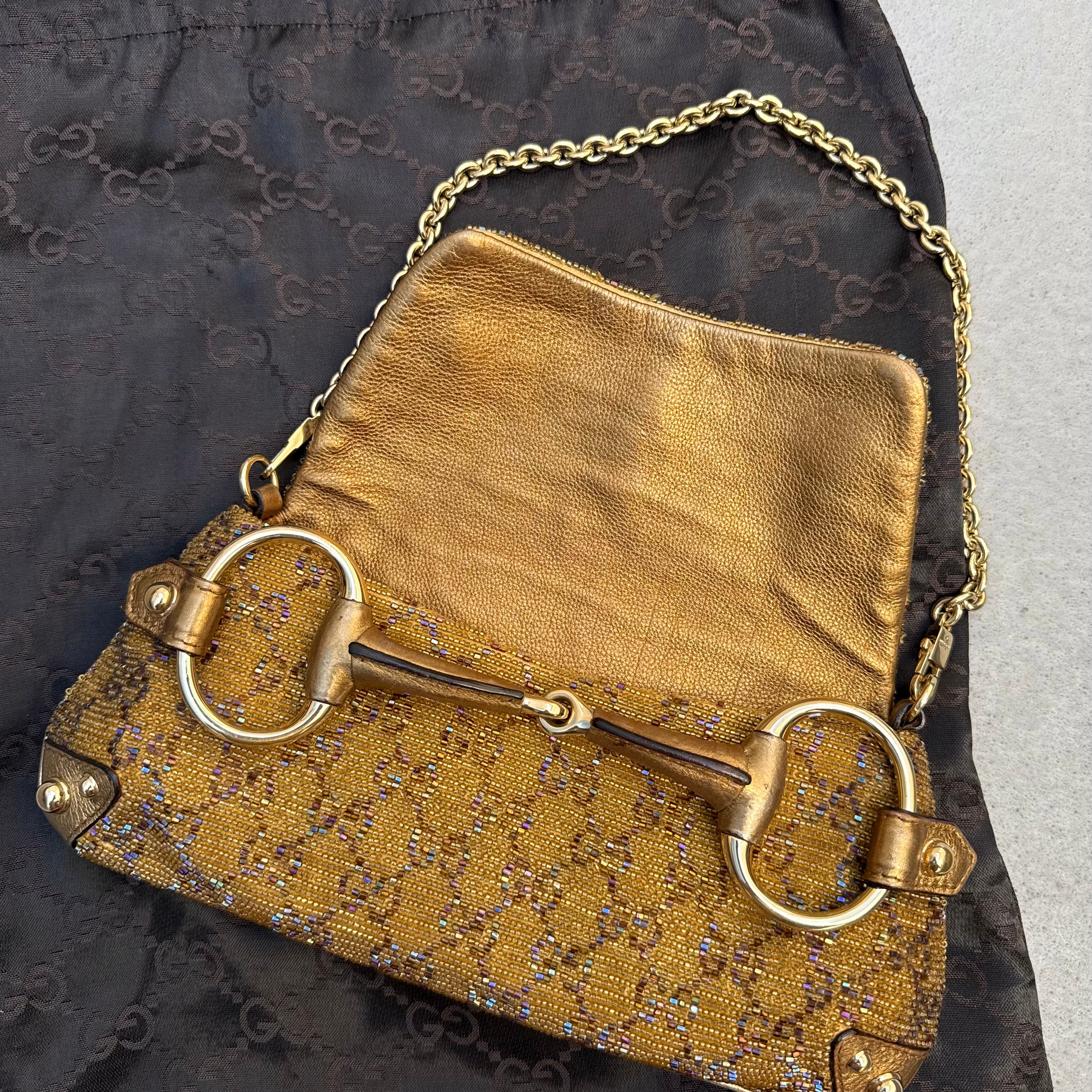 GUCCI Tom Ford Era Horsebit GGクラッチ　チェーン Extremely Rare Gucci Tom Ford–Era Horsebit Chain Bag – RARE TOKYO