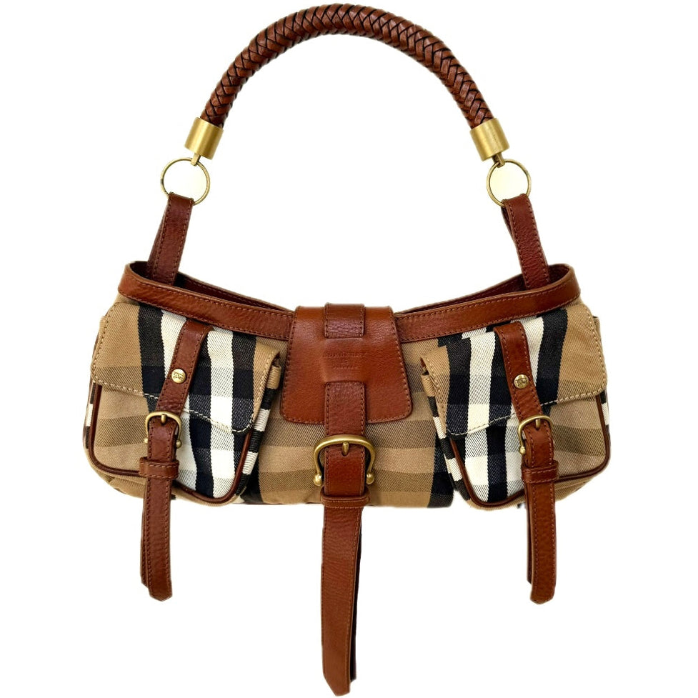 Burberry Prorsum House Check Cinda shoulder bag with brown leather